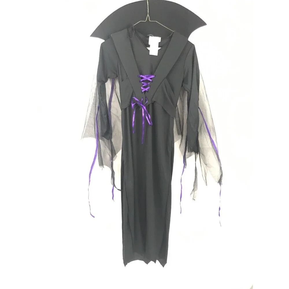 Totally Ghoul Winged Vampires Girls Halloween Costume Lace-up Black child Large